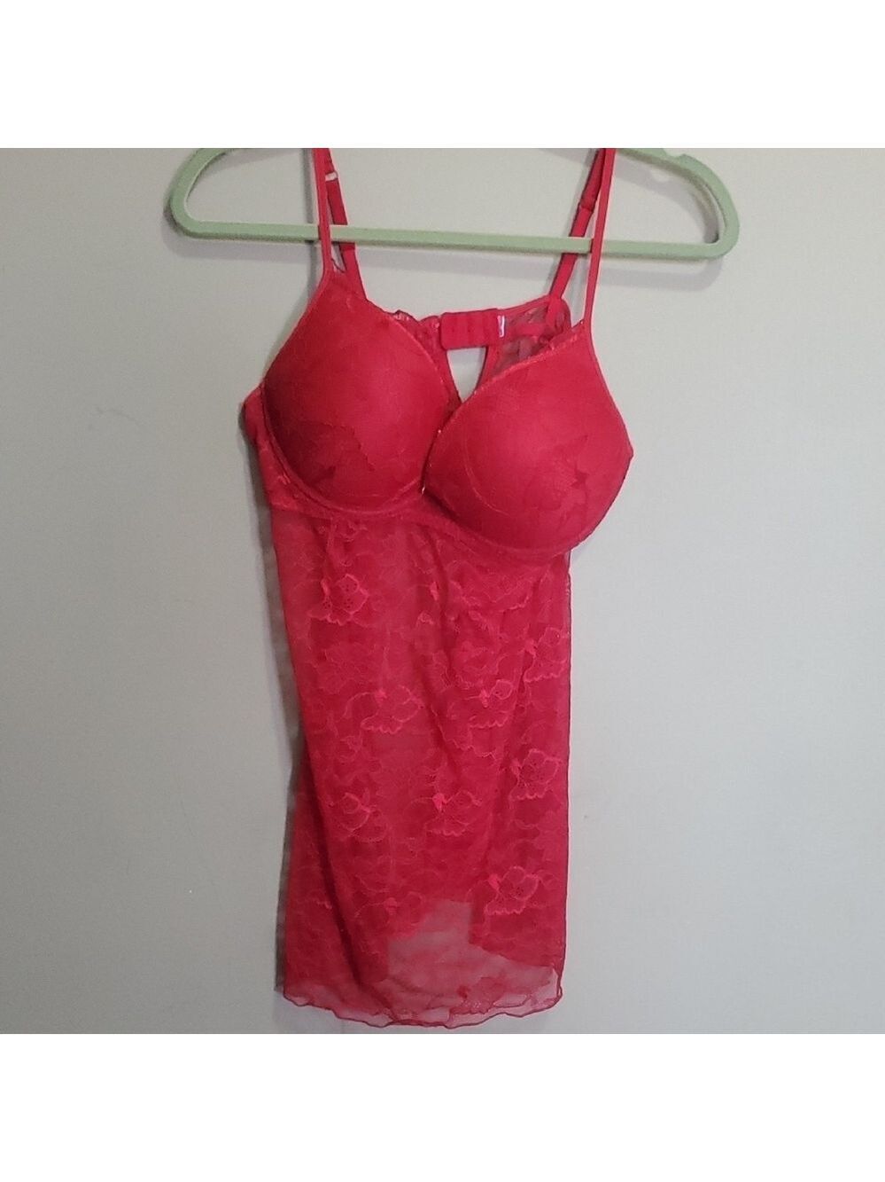 Elegant Red Lace Chemise